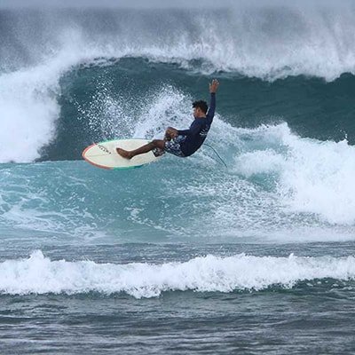 Wet season surfing in Serangan