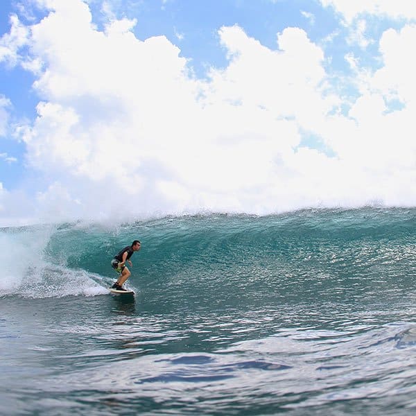 Advanced surfer in Balangan Beach, Bali